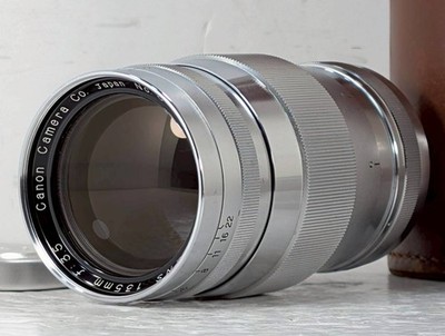 [Optisch fast neuwertig LESEN] Canon 135 mm f/3,5 Objektiv L39 LTM Leica Schraubbajonett JAPAN