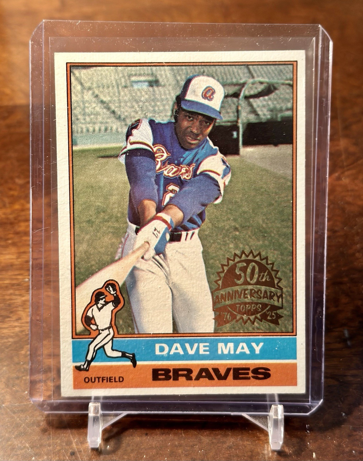 Dave May 2025 Topps Heritage 1976 Buyback 50th Anniversary #281 Braves Baseball Card