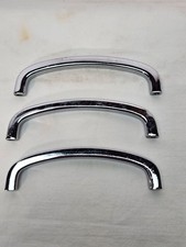 3Set of 3 Vintage Chrome Cabinet Pulls Handles 4" Dresser Cabinet Drawer Door