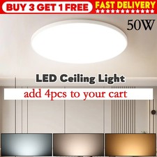 50W LED Ceiling Light Round Panel Down Lights Bathroom Kitchen Living Room Lamp