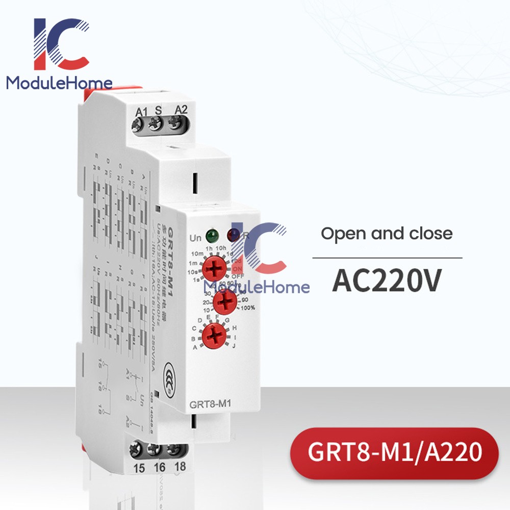 Electronic On Delay Off Delay Timer Delay Relay AC/DC12V-240V 16A Din Rail