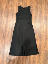 Express Black Sleeveless Midi Dress Classic Minimalist Size L 