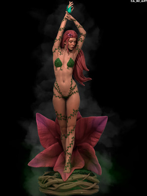 Poison Ivy Painted 1/4 3D Printed 12K Figure Statue Resin Model Kit