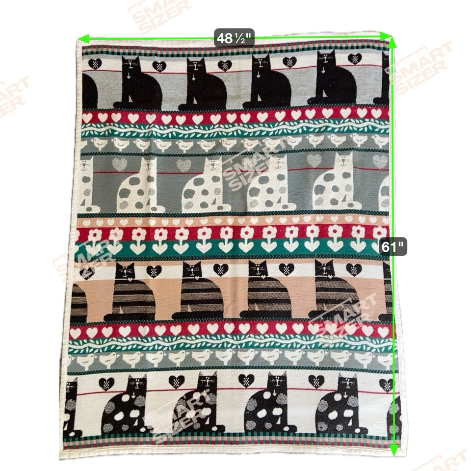 复古 Crown Crafts Fat Cats Throw Blanket Pat Meyers 1987 猫爱好者异想天开 — 第 3/4 张图片