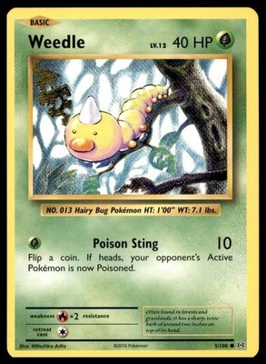 Weedle 5/108 Common Evolutions Pokemon Lightly Played