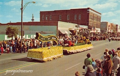 GA~GEORGIA~DUBLIN~SAINT PATRICK'S DAY PARADE~CITY OF MACON FLOAT~C.1974
