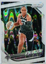 2025 WNBA Panini Prizm #76 A'ja Wilson White Seismic Wave Prizm Las Vegas Aces