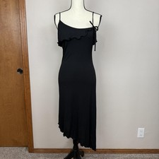 Y2K Max Studio Slip Dress Womens XS Asymmetric Ruffle Party Cocktail Whimsigoth