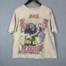 Zion Rootswear Cream Men S/M Bob Marley Graphic Tee Vintage
