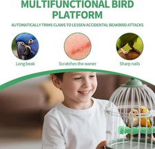 2pcs Bird Beak Grinding Stone, Anti-Slip Parakeet Nail Trimming Stick Resin B...