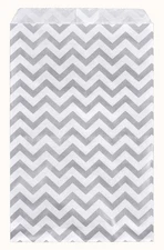 888 Display - 200 pcs of 4" x 6" Silver Chevron Paper Gift Bags Shopping Sale...