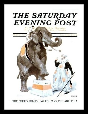 Saturday Evening Post May 23, 1908 Circus Elephant  J.C. Leyendecker Cover Print