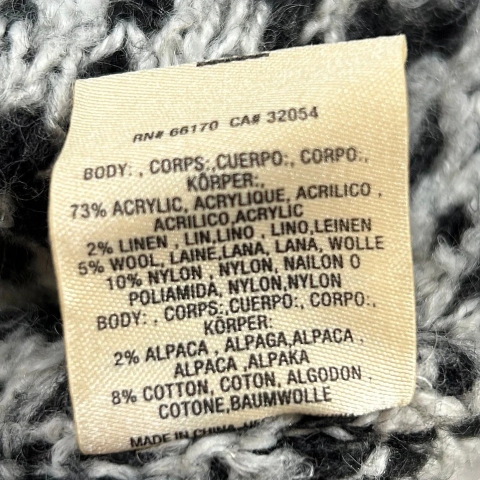 Moth Anthropologie Black White Knit Mock Neck Oversized Sweater S - Image 4 of 4