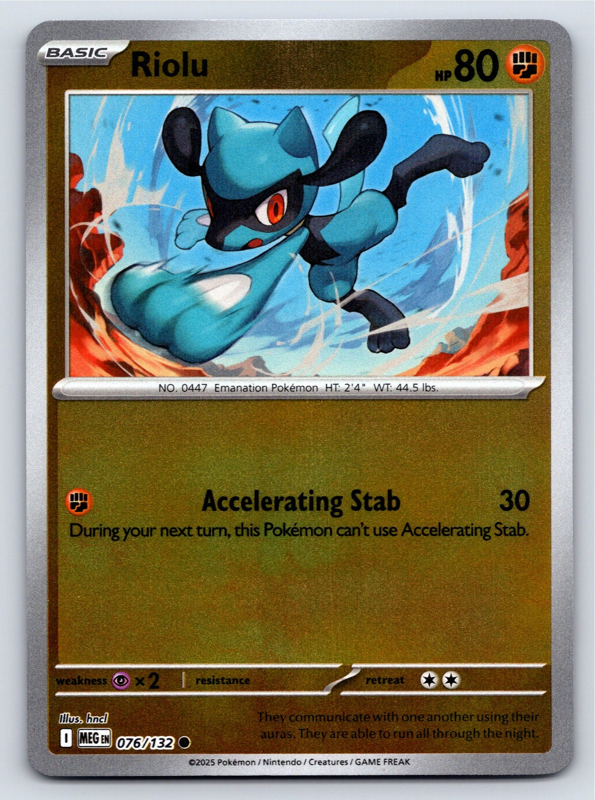 Mega Evolution - NM - Riolu 076/132 Reverse Holo US Seller
