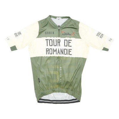 CX PRO Herren Radtrikot Grün & Creme Tour de Romandie L Kurzarm Reißverschluss