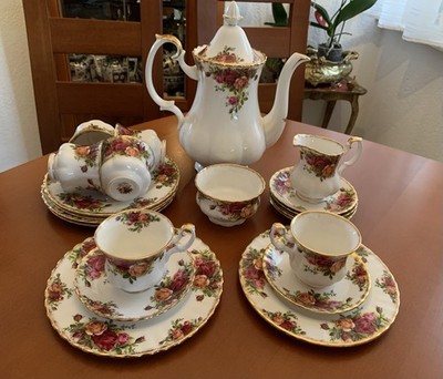 Royal Albert Old Country Roses Kaffeeservice 6 Per. 21tlg Bone China England Top