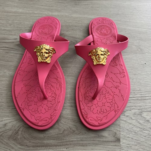 Pink Medusa Versace Gomma Thong Strap Style Size 38