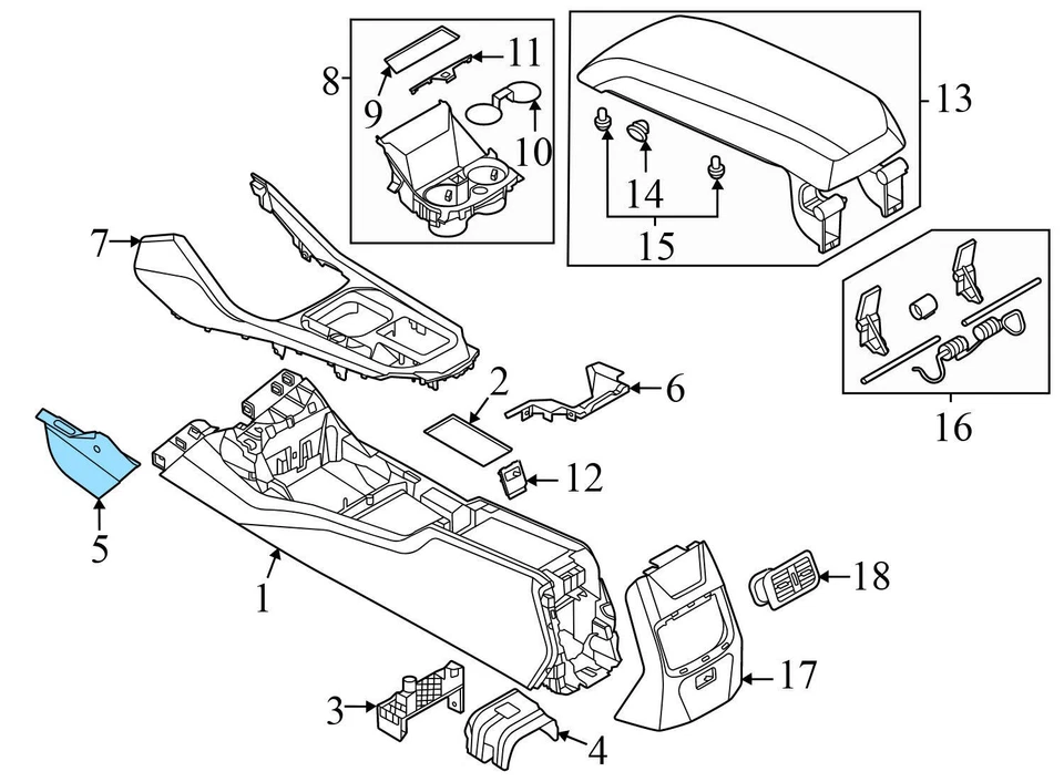 20-24 BMW M235I XDRIVE GRAN COUPE 2.0L - Front LEFT Center Console TRIM / Cover - Image 3 of 4