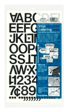 Chartpak Self-Adhesive Vinyl Capital Letters and Numbers, 1 Inch High, Black, 88