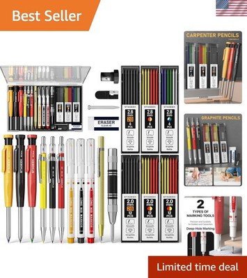 22 Pack Carpenter Pencil Set with Sharpener, Mechanical Carpenter Pencils wit...