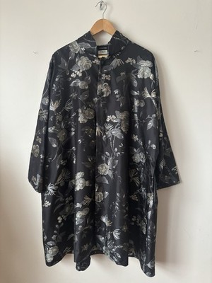 Eskandar, amazing 1 OS Imperial Black 34 LJacquard Asian Heavy Silk Jacket Coat