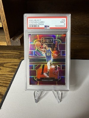 2023-24 Panini Select - Concourse Stephen Curry #56 Maroon Prizm /175 PSA 9