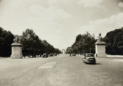 Frankreich, Paris, Les Champs Elysées et l Arc de Triomphe, Originalabzug, 1940