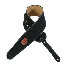 Levy's Suede Leather Guitar Strap 4" Padded w/ Piping Black