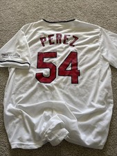 Vintage SGA Cleveland Indians #54 Chris Perez Home Baseball Jersey Size XL