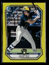 Brady Ebel 2026 Bowman Baseball Chrome Prospects Yellow Refractor 75/75 [jyc18