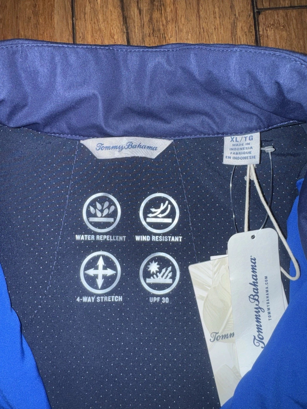Tommy Bahama IslandZone Laguna Coast Softshell Vest Full Zip Pockets Blue XL - product detail image 3