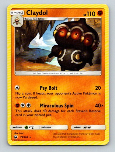 Claydol 79/168 Rare Celestial Storm Pokemon Lightly Played
