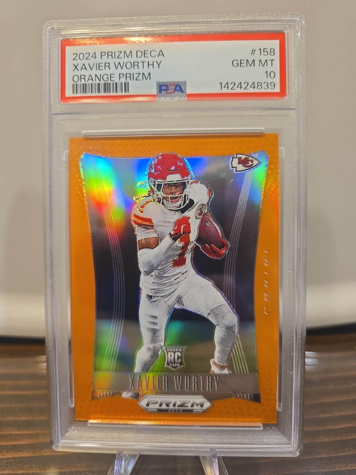 Xavier Worthy Panini Prizm Deca #158 Orange