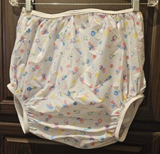 Gerber Baby Diaper Cover White Blue Yellow Pink Multicolor Print