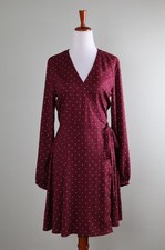 ANN TAYLOR LOFT NWT $89 Darling Star Print True Wrap Tie Waist Dress Size 4