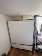 IKEA Sliding Door Wardrobe White/Oak 155 x 205 x 60 cm – Collection Only