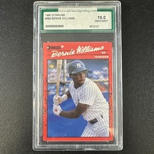 1990 DONRUSS #689 BERNIE WILLIAMS RC YANKEES AGS 10 Gem Mint - Old Slab
