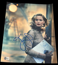 JENNIFER LAWRENCE SIGNED AUTOGRAPH 11x14 PHOTO DIOR HUNGER GAMES BECKETT BAS D