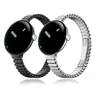 Women Luxury Slim Metal Link Bracelet Band for Google Pixel Watch 3 4 (41mm)