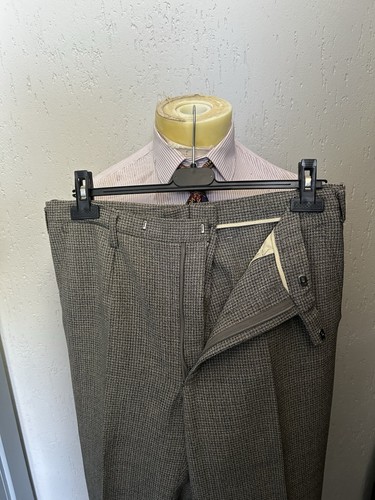 Men’s 1960s Grey Patterned Mod Two Piece DB Suit Vintage European Wool 42 Large - Picture 9 of 9
