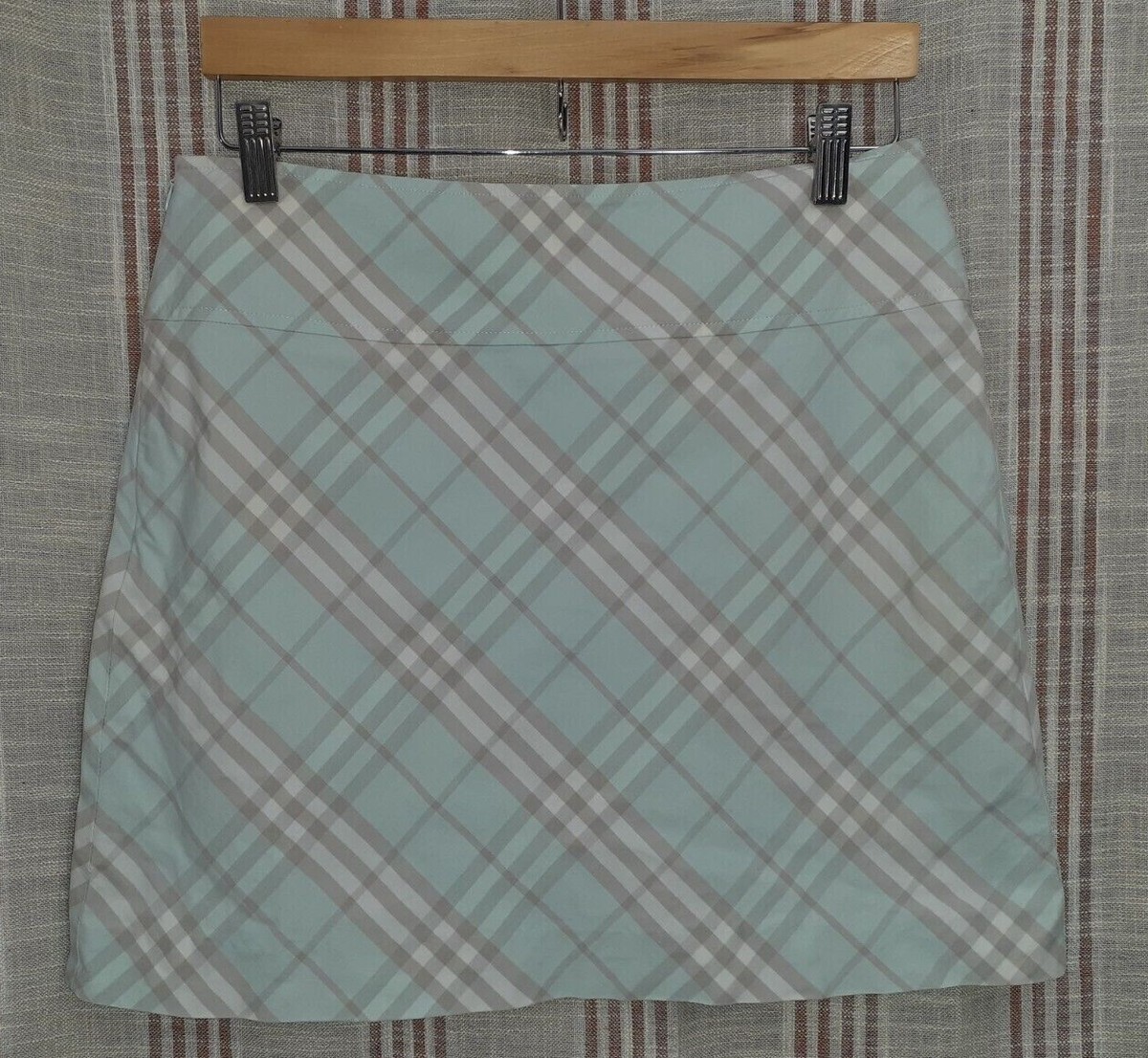 【関税&送料込】Burberry Satin Skirt With Check Panel VTG Burberry London Nova Check Plaid Lined Mini Skirt Size 6