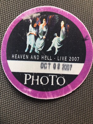 Heaven and Hell Live - 2007 Unused Photo Pass With Backing Still On!