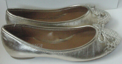 NIB Sperry Top-Sider Women's Maya Ballet Flat Gold/Silver Platinum Leather 7.5