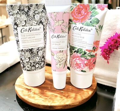 Cath Kidston The Garden Path Muscle Rub/Foot Cream/Coconut Lip Balm Travel Size