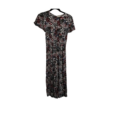 Tucker Tate Floral Short Sleeve Pant Romper Jumpsuit Keyhole