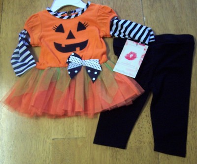 NWT SWEETHEART ROSE 2 pc HALLOWEEN Tulle Ribbon TUTU Dress & Leggings Set 6-9 MO