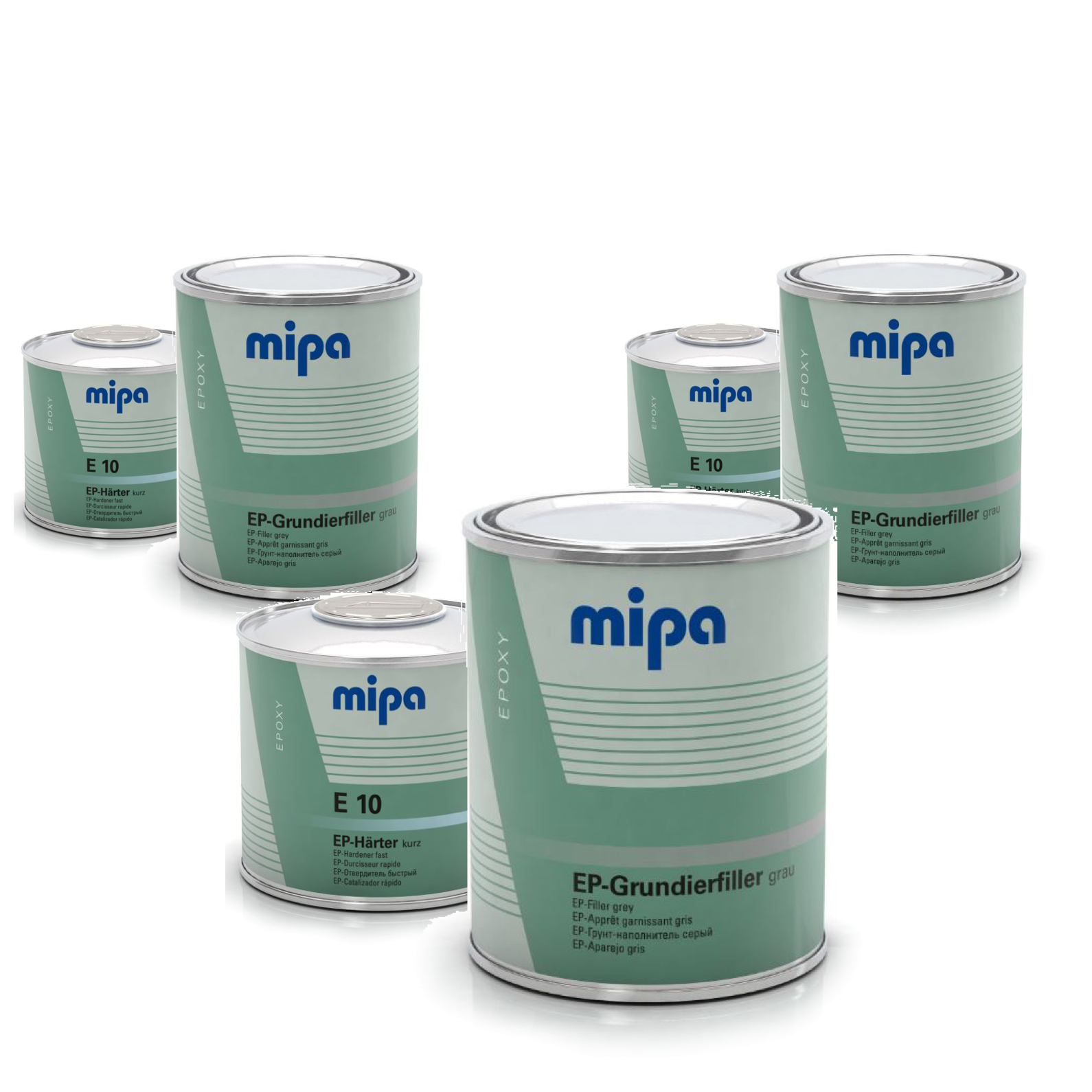 Mipa E65S Set 1,5 Kg Riempitivo Per Vernici E Spruzzi 2K EP Grigio Incl - Foto 12