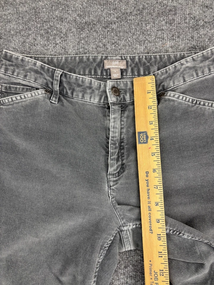 Pantalones de pana para mujer J. Jill 6 grises probados y ajuste verdadero en la cintura corte bota elástico Foto 4 de 4