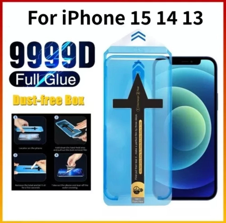 Display Panzerfolie Schutzglas für iPhone 12 13 14 15 16 17 Pro Max +Blickschutz - Bild 2 von 4