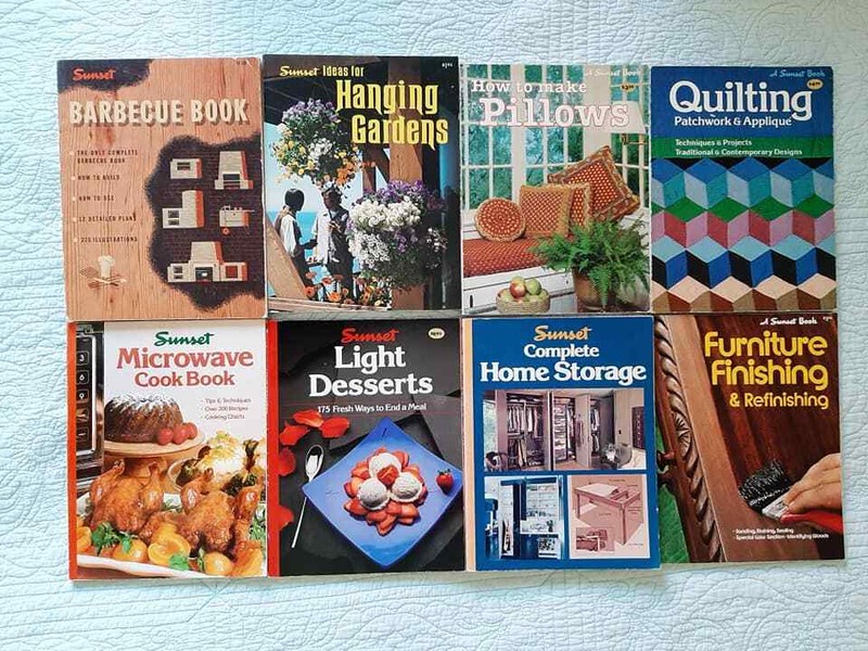 lot 8 vintage Sunset paperbacks 50s, 70s & 80s Barbecue Book Light Desserts more
